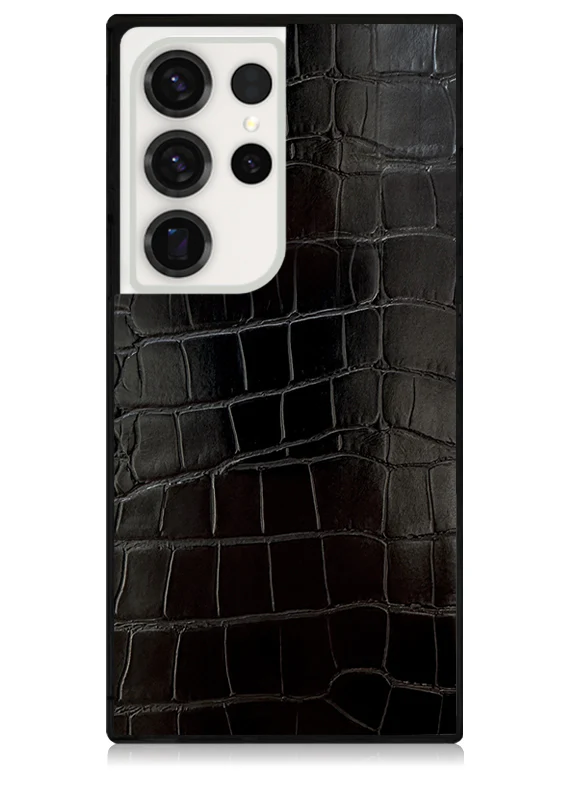 SQUARE® Black Crocodile Faux Leather Galaxy Case - Image 11