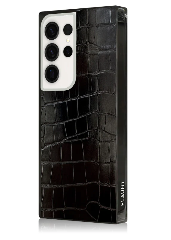 SQUARE® Black Crocodile Faux Leather Galaxy Case - Image 12