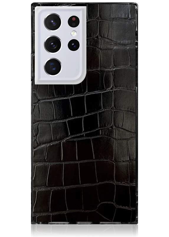 SQUARE® Black Crocodile Faux Leather Galaxy Case - Image 7