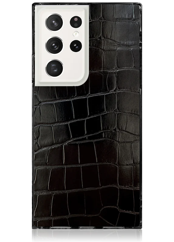 SQUARE® Black Crocodile Faux Leather Galaxy Case - Image 9
