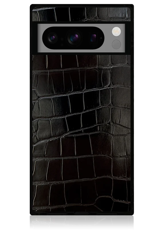 SQUARE® Black Crocodile Faux Leather Pixel Case