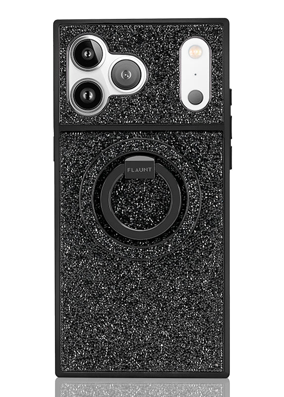 Black Crystal Elegance Premium Metallic MagSafe Phone Ring Stand (Works with MagSafe Cases Only) - Image 3
