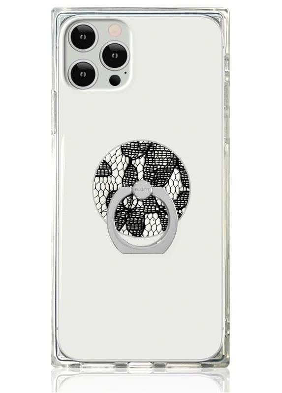 Black Lace Adhesive Phone Ring Stand - Image 2