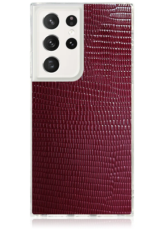 SQUARE® Burgundy Lizard Faux Leather Galaxy Case - Image 3