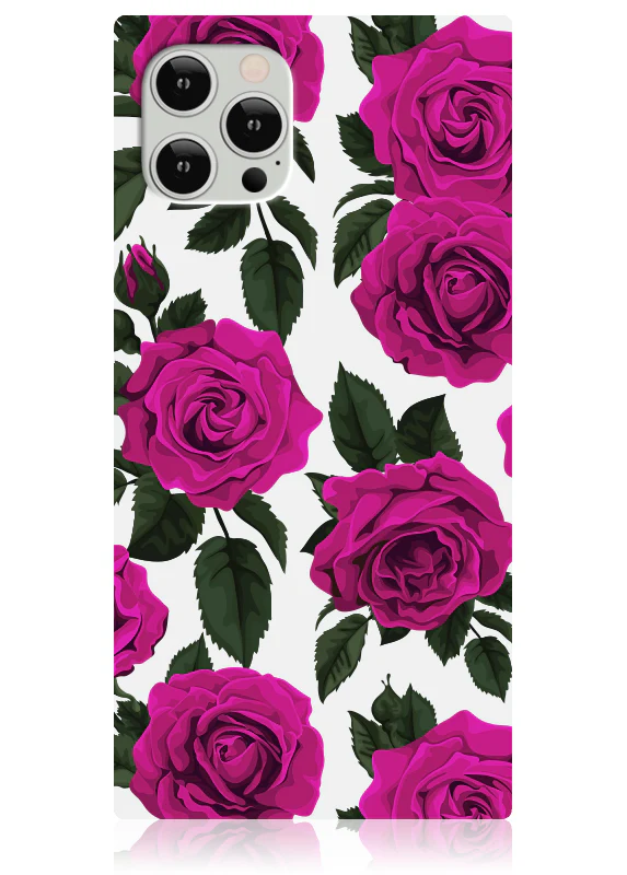 SQUARE® Fuchsia Rose Print iPhone Case - Image 15
