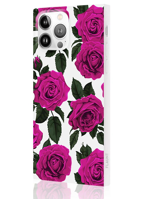SQUARE® Fuchsia Rose Print iPhone Case - Image 24