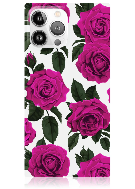 SQUARE® Fuchsia Rose Print iPhone Case - Image 35