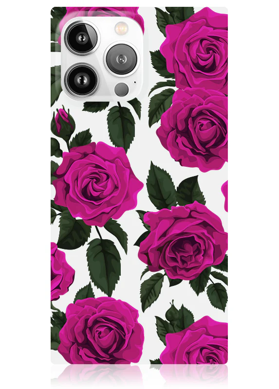 SQUARE® Fuchsia Rose Print iPhone Case - Image 47