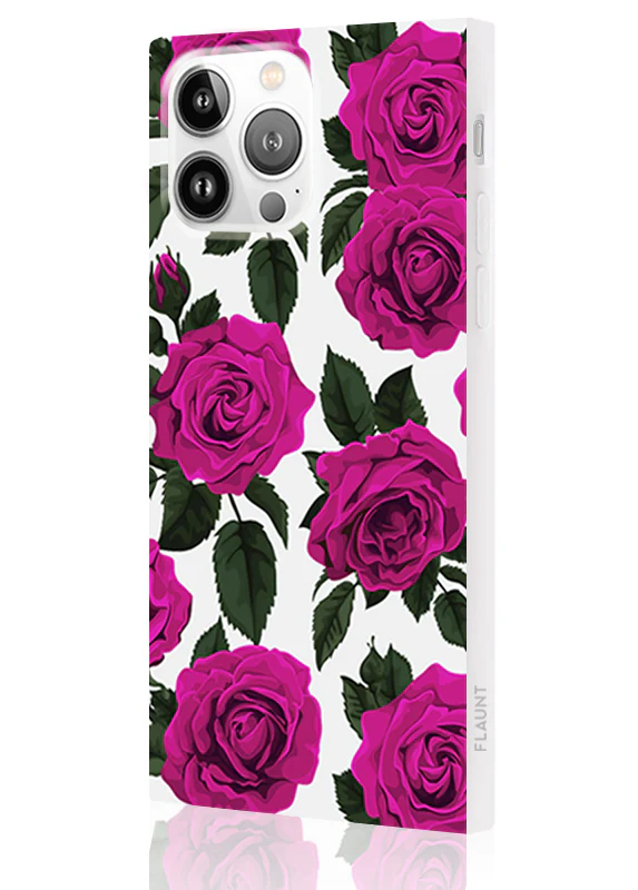 SQUARE® Fuchsia Rose Print iPhone Case - Image 48