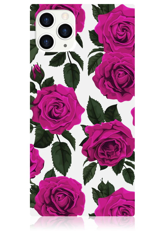 SQUARE® Fuchsia Rose Print iPhone Case - Image 9