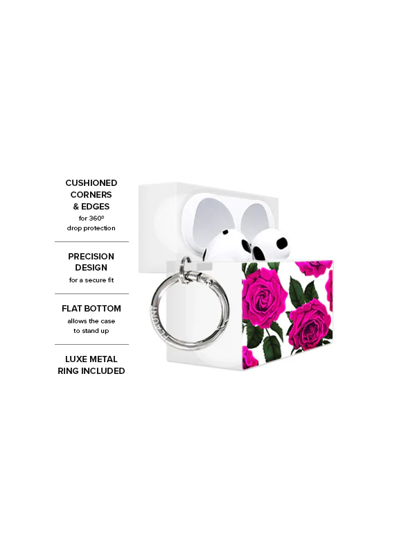 SQUARE® Fuchsia Rose AirPods Case - Image 13