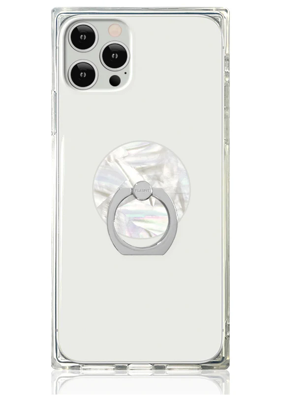 Geo White Mother of Pearl Adhesive Phone Ring Stand - Image 2