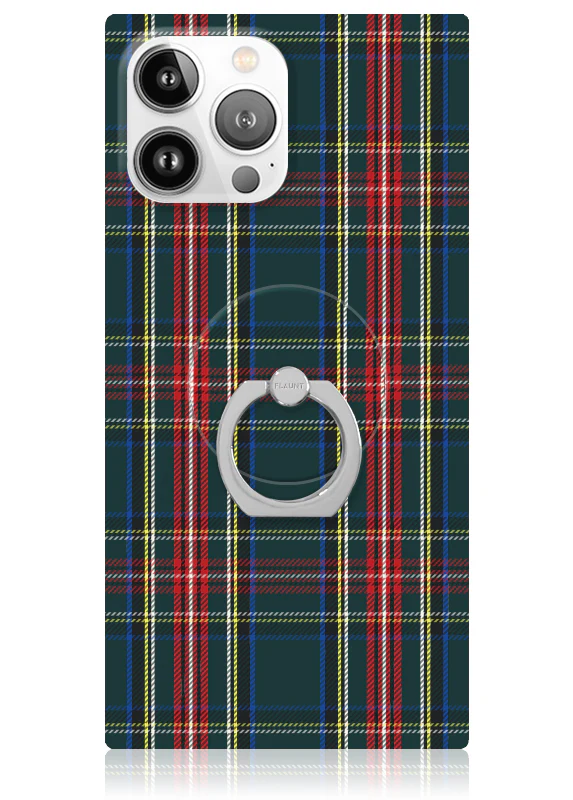 Green Plaid Adhesive Phone Ring Stand - Image 3
