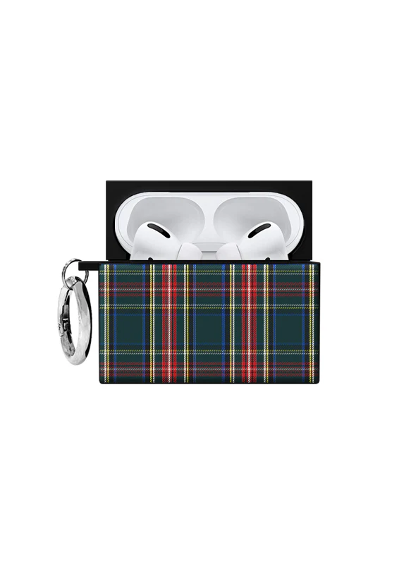 SQUARE® Green Plaid AirPods Case - Image 2