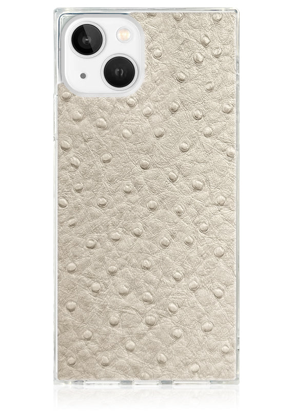 SQUARE® Ivory Ostrich Faux Leather iPhone Case - Image 11