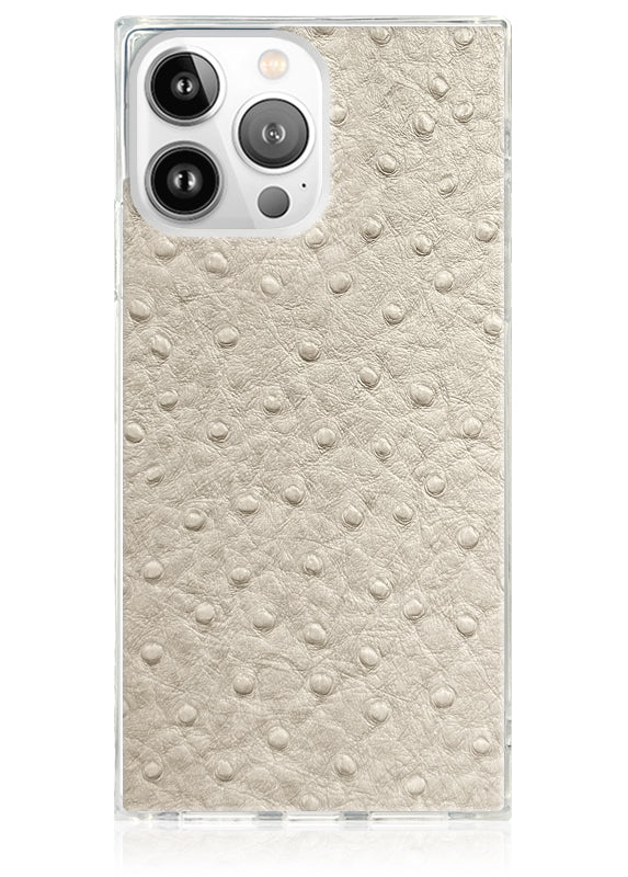 SQUARE® Ivory Ostrich Faux Leather iPhone Case - Image 13