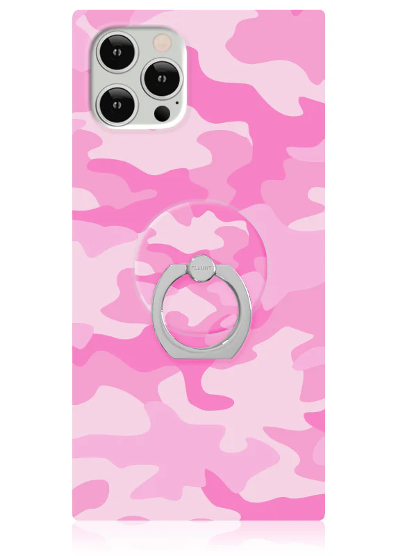 Matte Pink Camo Adhesive Phone Ring Stand - Image 3
