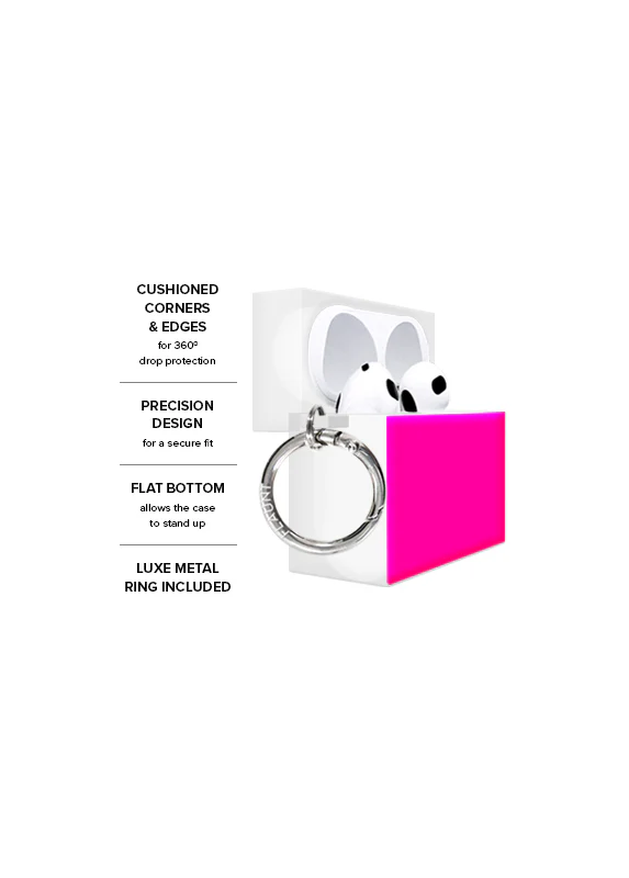 SQUARE® Neon Pink AirPods Case - Image 8