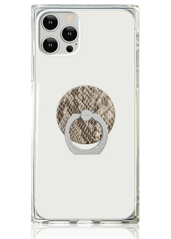 Nude Python Faux Leather Adhesive Phone Ring Stand - Image 2