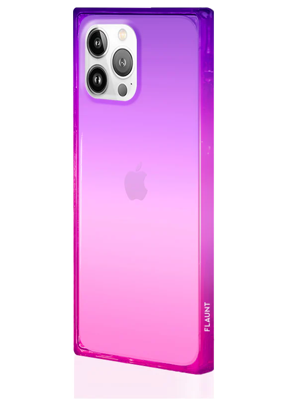 SQUARE® Pink Purple Clear Ombre iPhone Case - Image 22