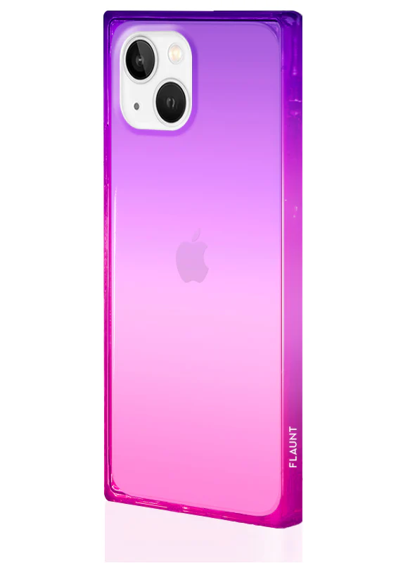 SQUARE® Pink Purple Clear Ombre iPhone Case - Image 26