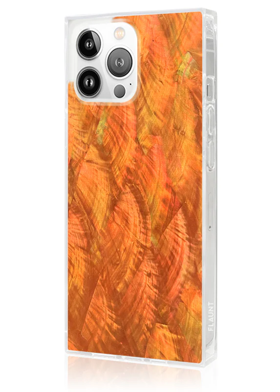 SQUARE® Orange Mother of Pearl iPhone Case - Image 8