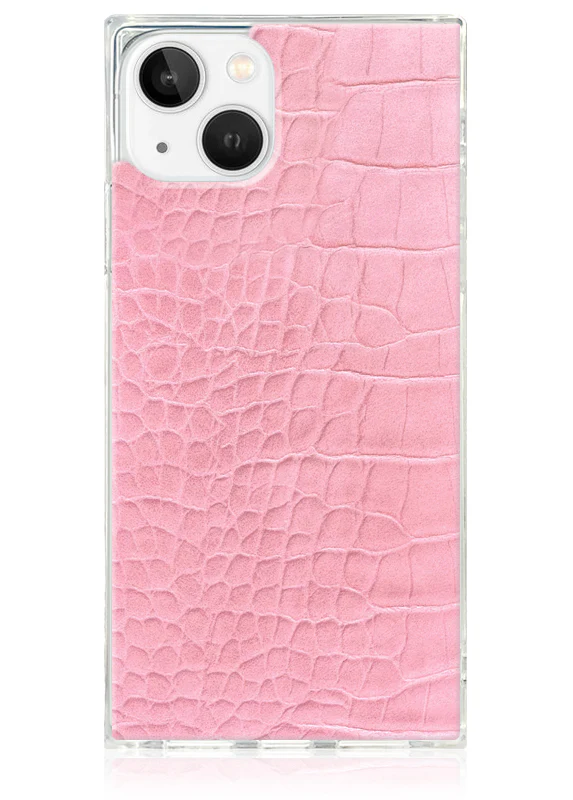 SQUARE® Pink Crocodile Faux Leather iPhone Case - Image 17