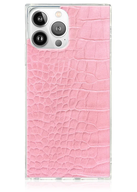 SQUARE® Pink Crocodile Faux Leather iPhone Case - Image 35
