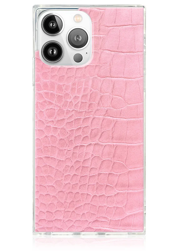 SQUARE® Pink Crocodile Faux Leather iPhone Case - Image 37
