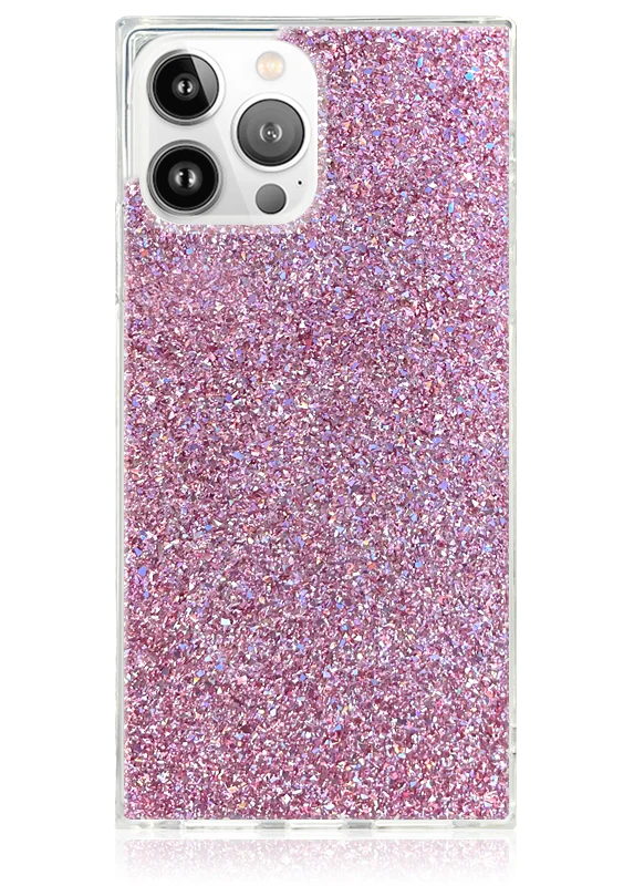 SQUARE® Pink Glitter iPhone Case - Image 11