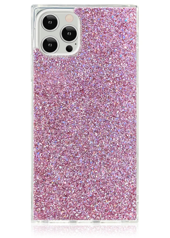 SQUARE® Pink Glitter iPhone Case - Image 3