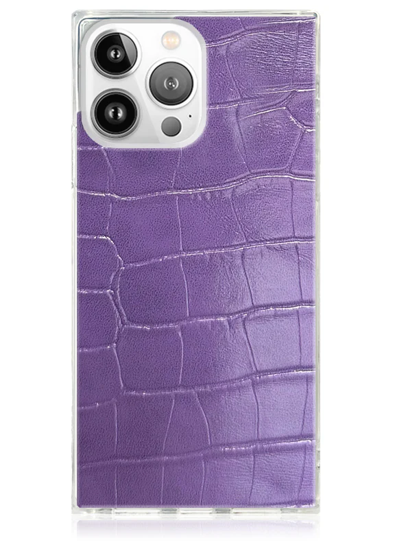 SQUARE® Purple Crocodile Faux Leather iPhone Case - Image 11