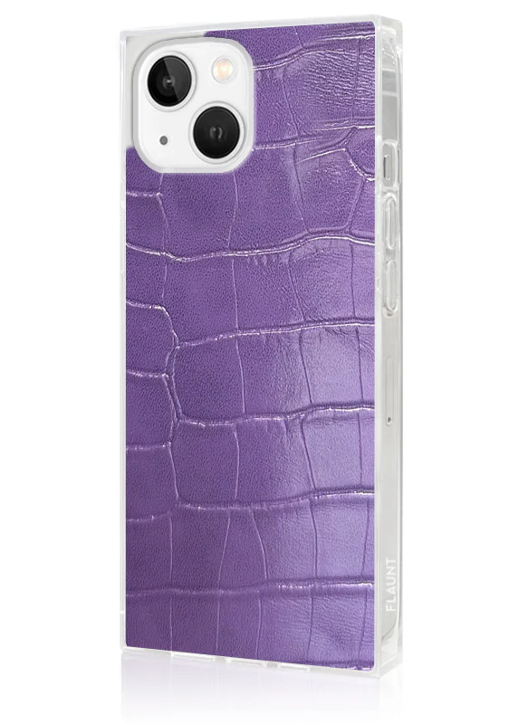 SQUARE® Purple Crocodile Faux Leather iPhone Case - Image 22