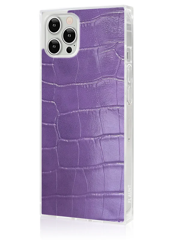 SQUARE® Purple Crocodile Faux Leather iPhone Case - Image 24