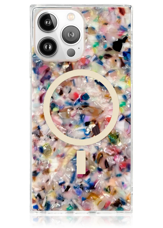 SQUARE® Rainbow Confetti Tortoise Shell iPhone Case - Image 45