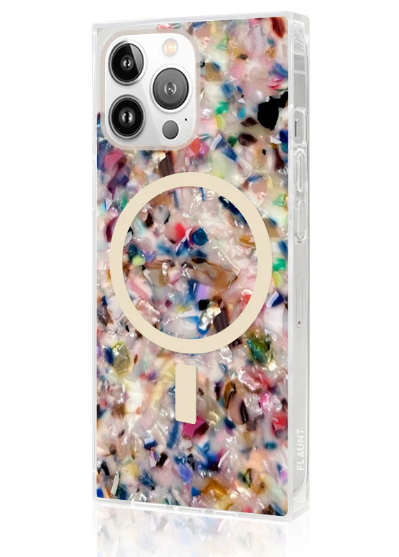SQUARE® Rainbow Confetti Tortoise Shell iPhone Case - Image 48