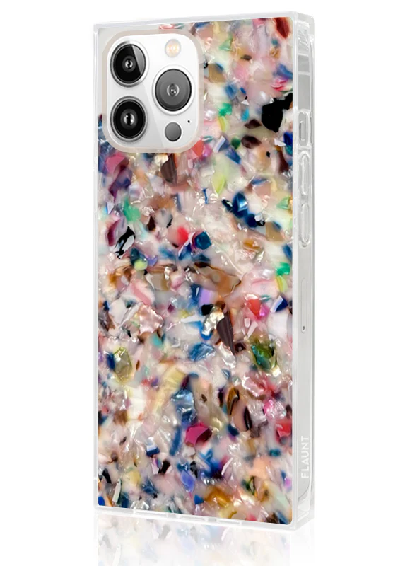 SQUARE® Rainbow Confetti Tortoise Shell iPhone Case - Image 6