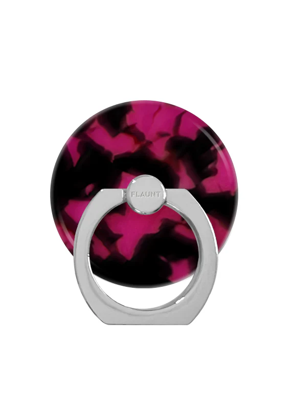 Raspberry Tortoise Shell Adhesive Phone Ring Stand