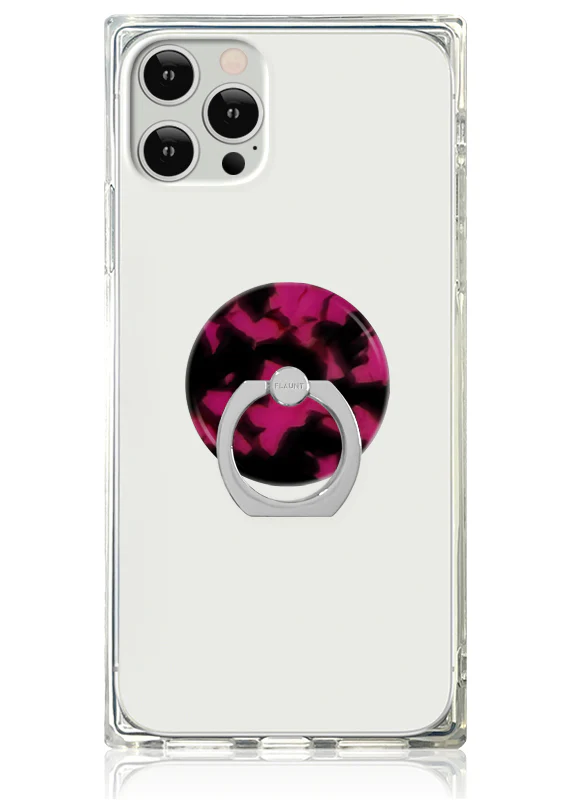 Raspberry Tortoise Shell Adhesive Phone Ring Stand - Image 2