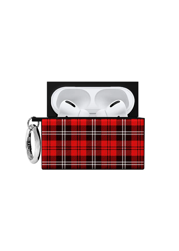 SQUARE® Red Plaid AirPods Case - Image 12