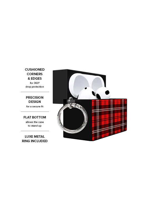 SQUARE® Red Plaid AirPods Case - Image 18