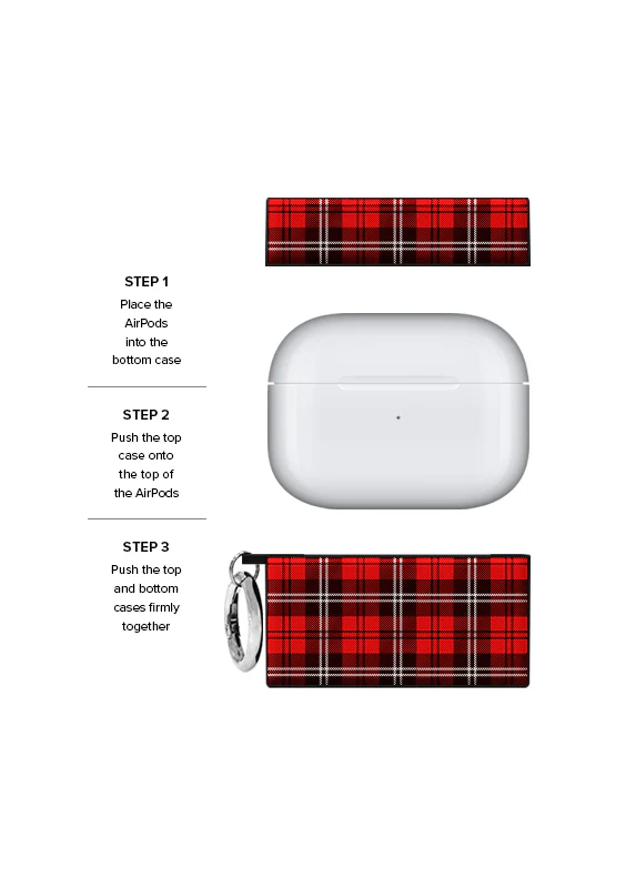 SQUARE® Red Plaid AirPods Case - Image 20