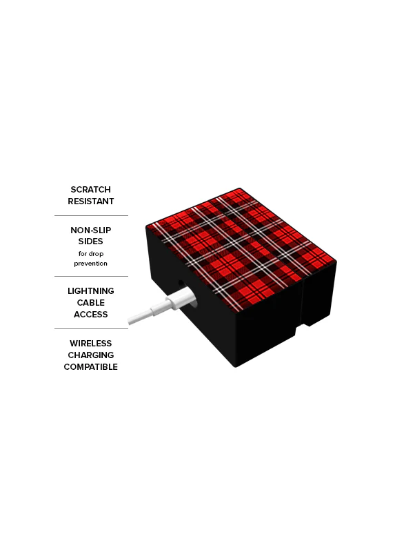 SQUARE® Red Plaid AirPods Case - Image 4