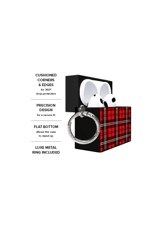 SQUARE® Red Plaid AirPods Case - Image 8