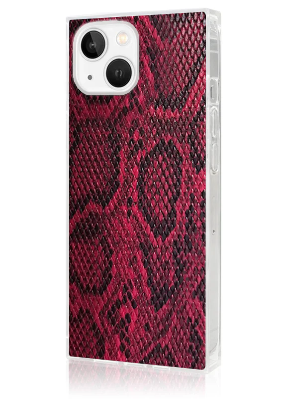 SQUARE® Red Python Faux Leather iPhone Case - Image 10