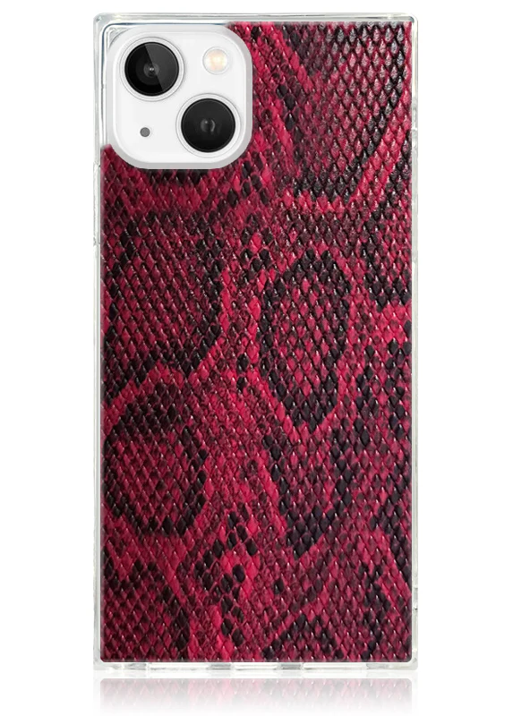 SQUARE® Red Python Faux Leather iPhone Case - Image 15