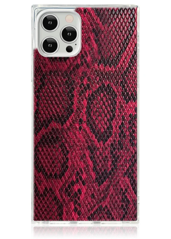 SQUARE® Red Python Faux Leather iPhone Case - Image 23
