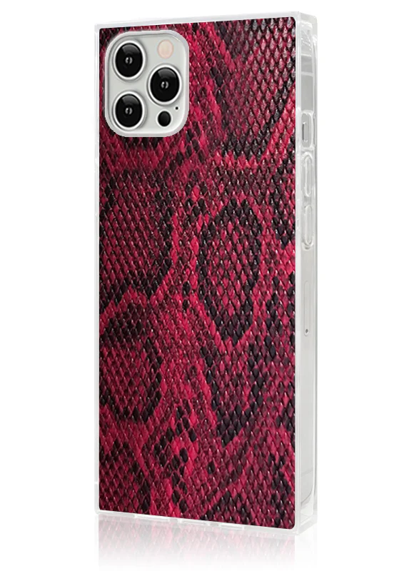 SQUARE® Red Python Faux Leather iPhone Case - Image 24