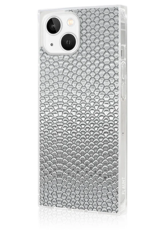 SQUARE® Silver Metallic Snakeskin Faux Leather iPhone Case - Image 12