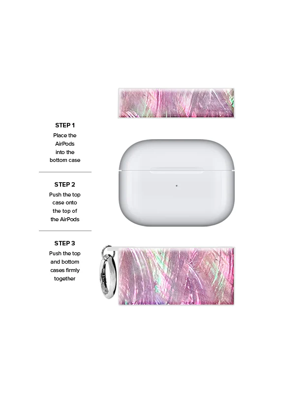 SQUARE® Pink Mother of Pearl AirPods Case - Image 10